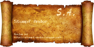 Stumpf Andor névjegykártya